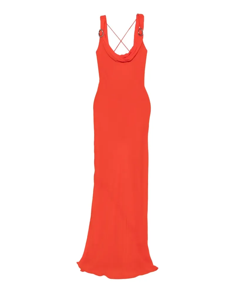 Patrizia Pepe cowl-neck ring-detail dress - Rot Rot
