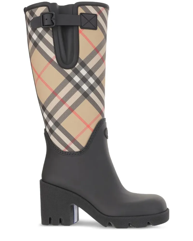 Burberry Stiefel mit Karomuster 60mm - Schwarz Schwarz
