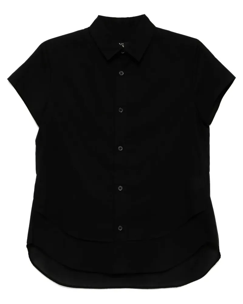 Yohji Yamamoto Top mit abgerundetem Saum - Schwarz Schwarz