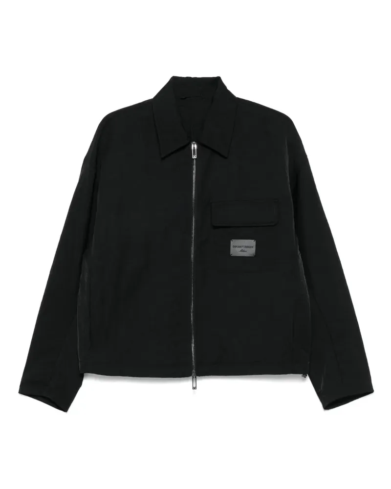 Emporio Armani Jacke mit Logo-Patch - Schwarz Schwarz