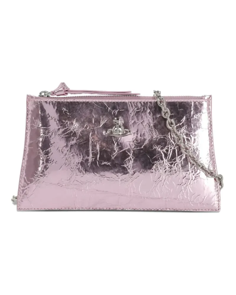 Vivienne Westwood orbit logo removable strap clutch bag - Rosa Rosa