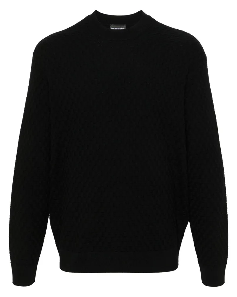 Emporio Armani Strukturierter Pullover - Schwarz Schwarz