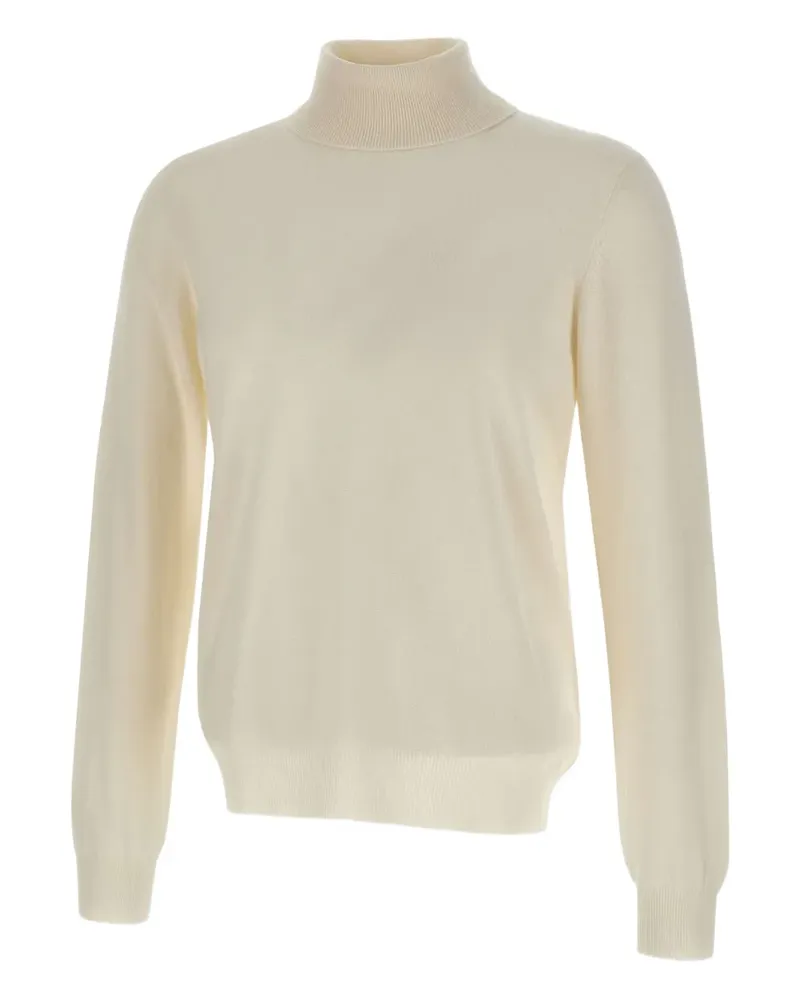 Gran Sasso Gerippter Rollkragenpullover - Weiß Weiß