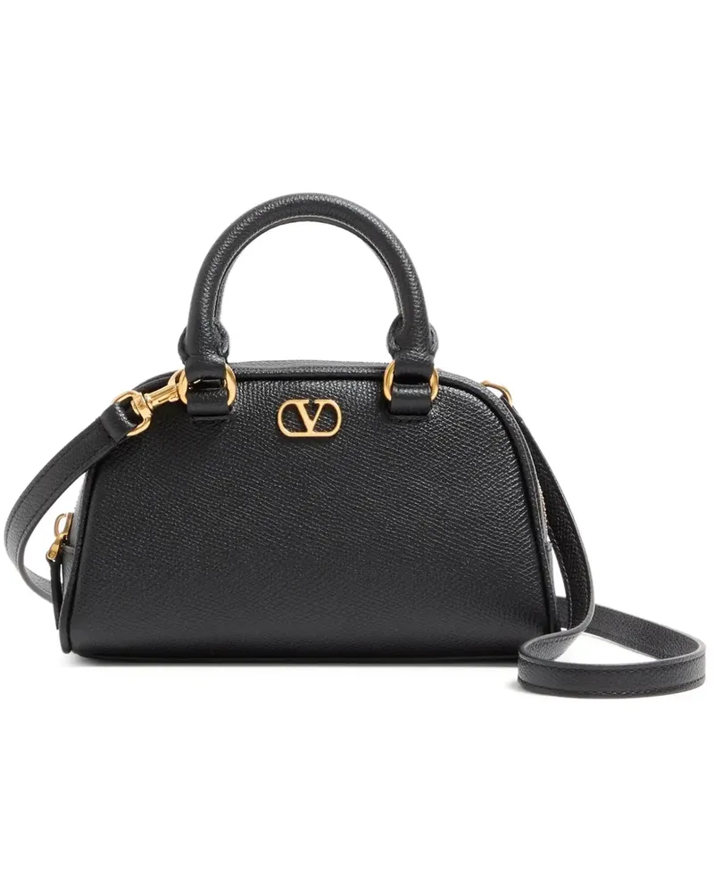 Valentino Garavani Mini Bowling Tote Bag mit V-Logo - Schwarz Schwarz