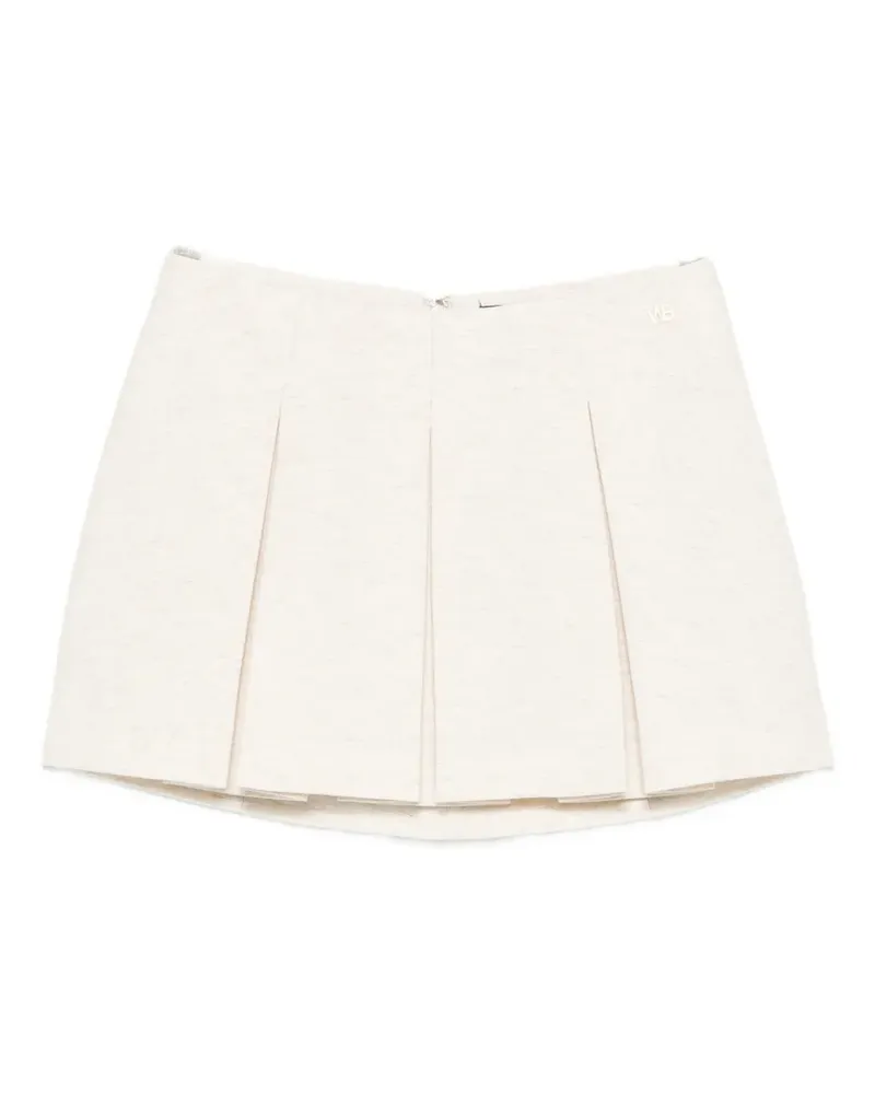 WRSTBHVR pleated logo-plaque mini skirt - Nude Nude