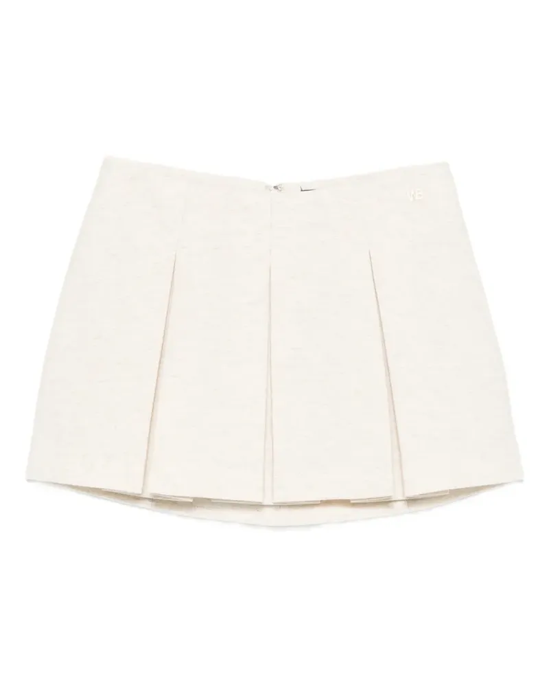 WRSTBHVR pleated logo-plaque mini skirt - Nude Nude