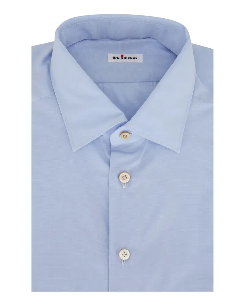 Kiton point-collar button shirt - Blau Blau