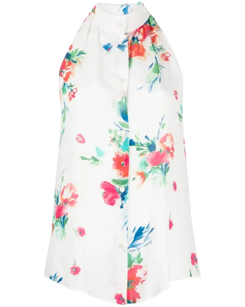 Moschino Geblümtes Neckholder-Top - Weiß Weiß