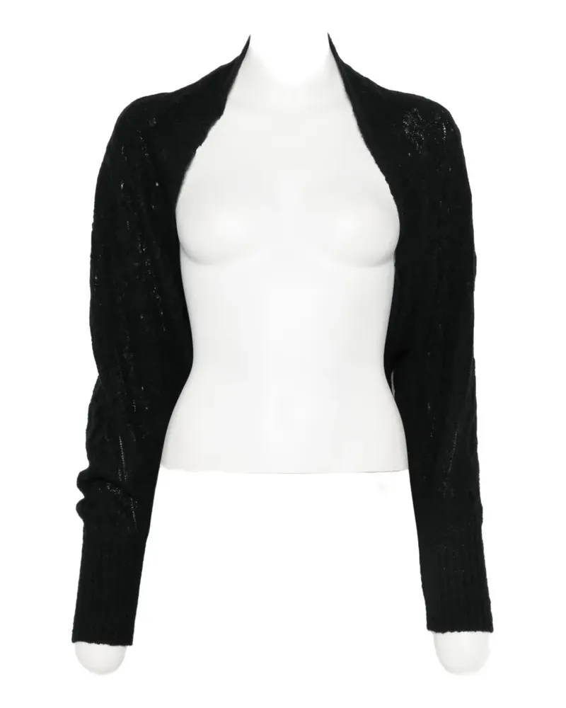 Yohji Yamamoto open-knit cropped cardigan - Schwarz Schwarz