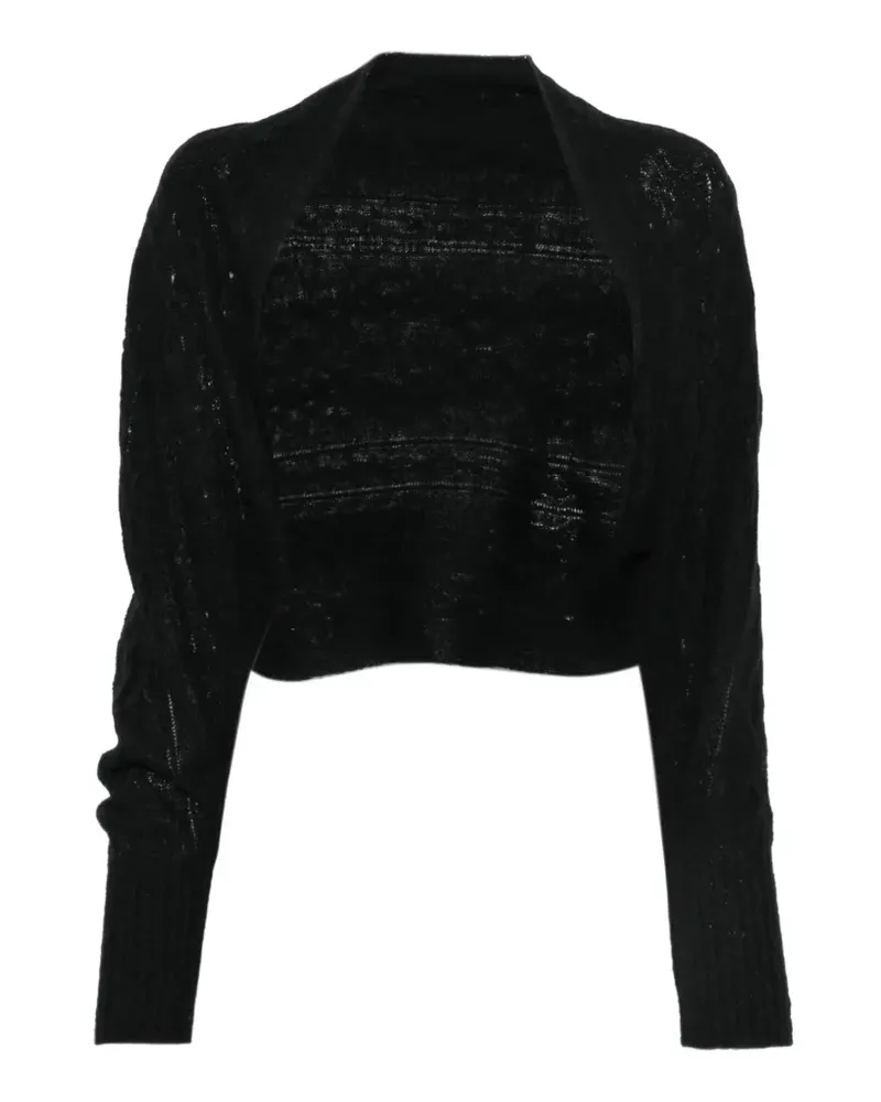 Yohji Yamamoto Cropped-Cardigan - Schwarz Schwarz