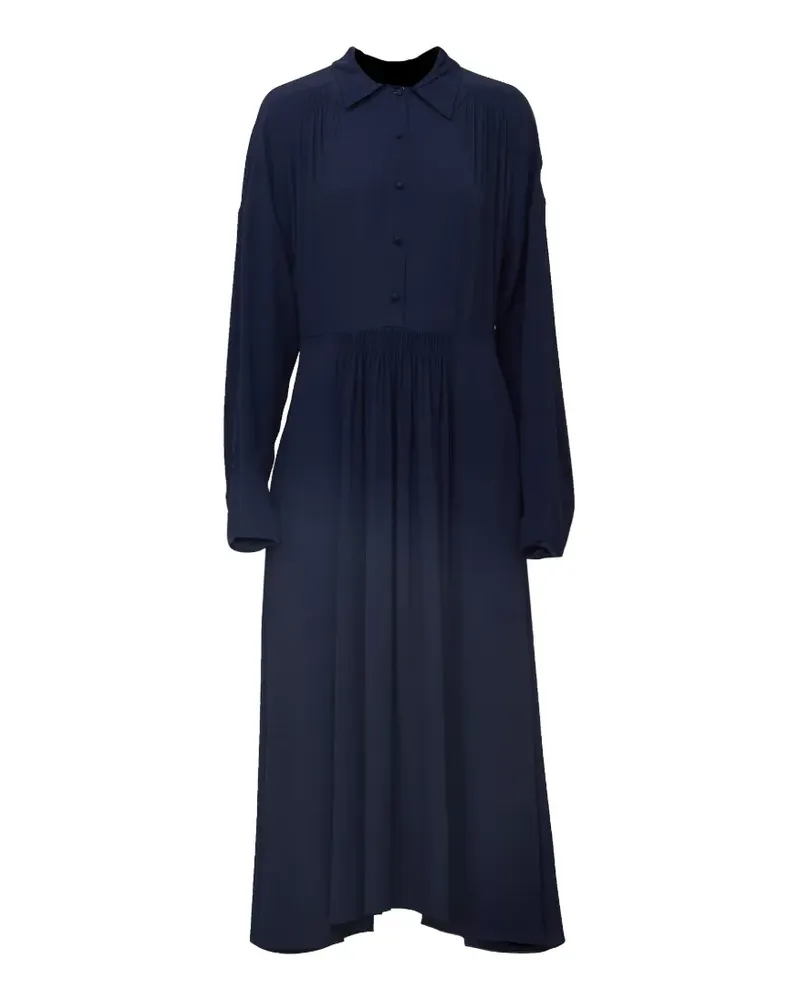 N° 21 Gerafftes Hemdkleid - Blau Blau