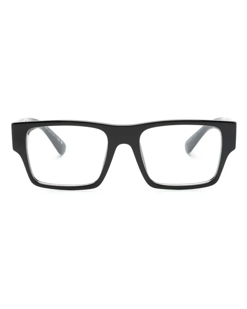Prada Eckige Brille mit Logo-Print - Schwarz Schwarz