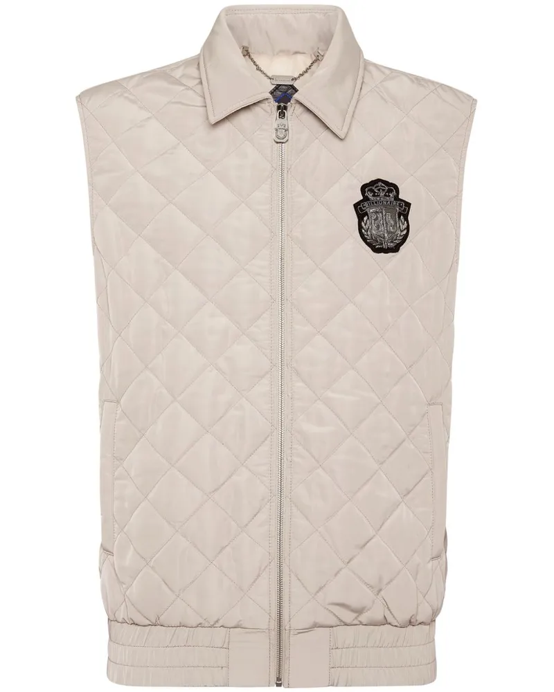 Billionaire Gesteppte Weste mit Logo-Applikation - Nude Nude