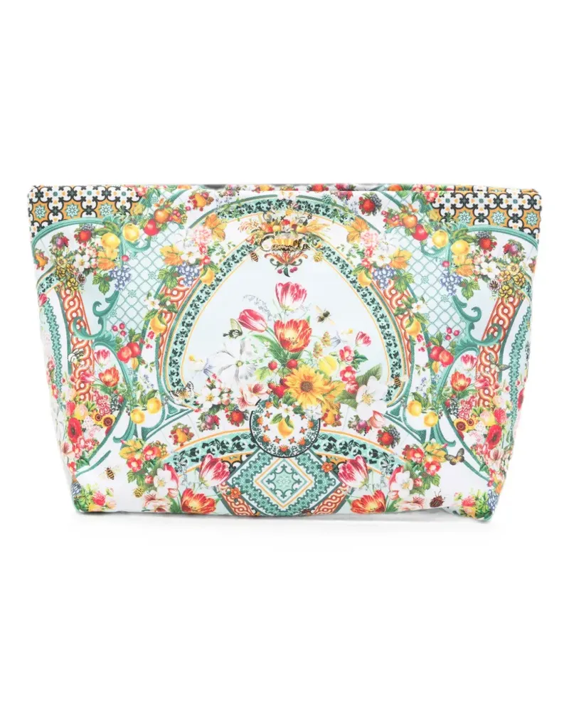 Camilla floral-print makeup bag - Blau Blau