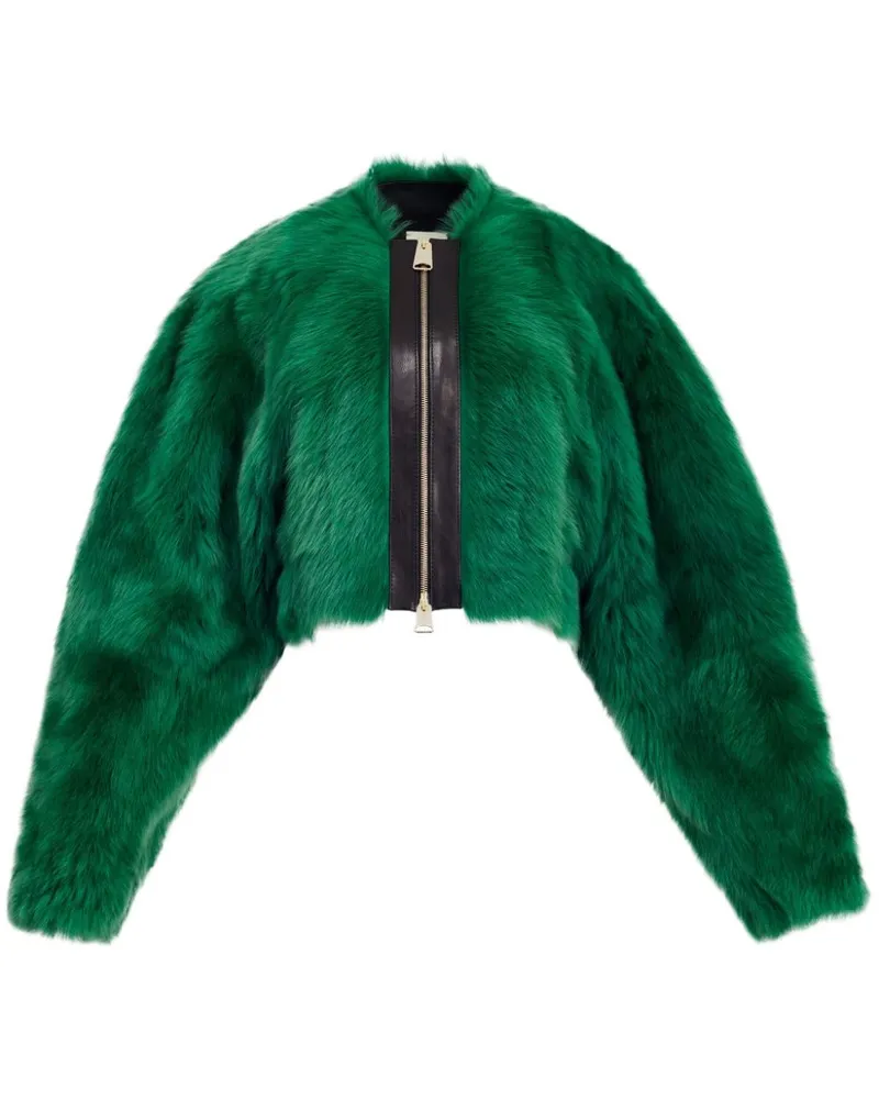 KHAITE The Gracell Shearling-Jacke Grün