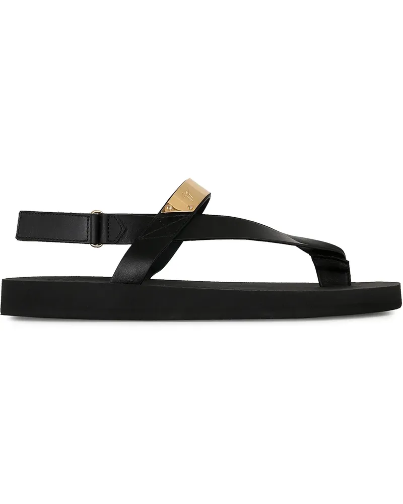 Giuseppe Zanotti Sandalen mit Metallic-Detail - Schwarz Schwarz
