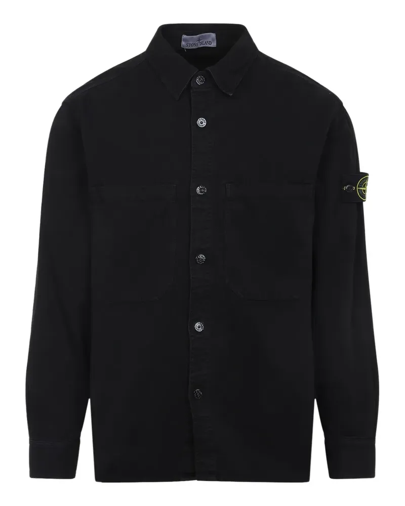 Stone Island buttoned-pocket shirt jacket - Schwarz Schwarz