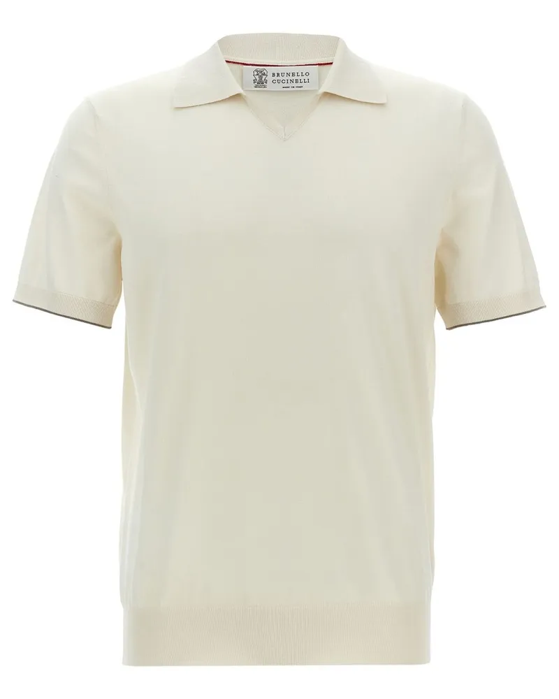 Brunello Cucinelli Klassisches Poloshirt - Weiß Weiß