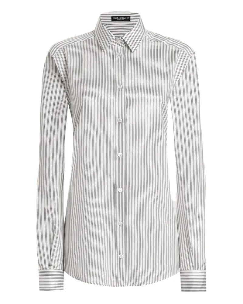 Dolce & Gabbana Gestreiftes Hemd - Weiß Weiß