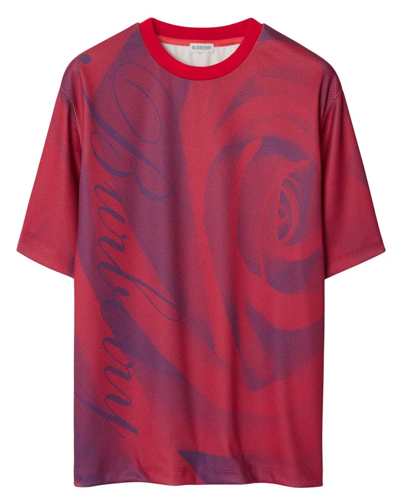 Burberry T-Shirt mit Rosen-Print - Rosa Rosa