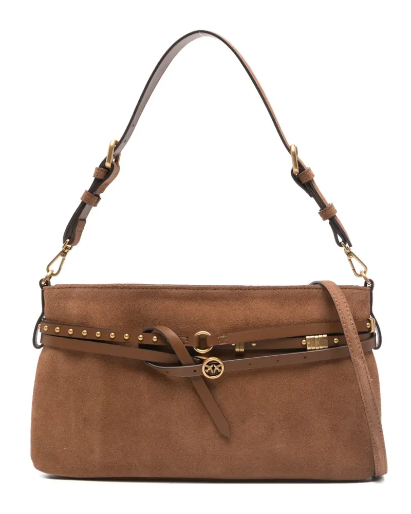 Pinko logo-detail buckle shoulder bag - Braun Braun