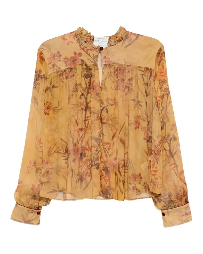 forte_forte Gerüschte Bluse mit Blumenprint - Nude Nude