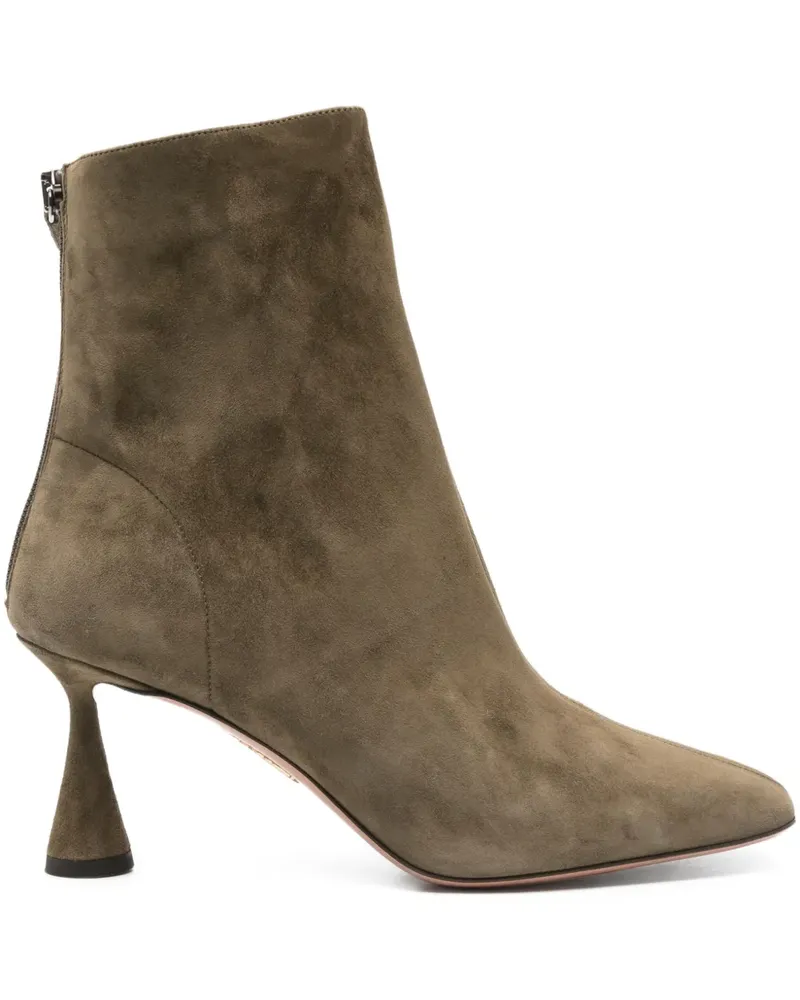 Aquazzura Amore Stiefeletten aus Wildleder 75mm - Grün Grün