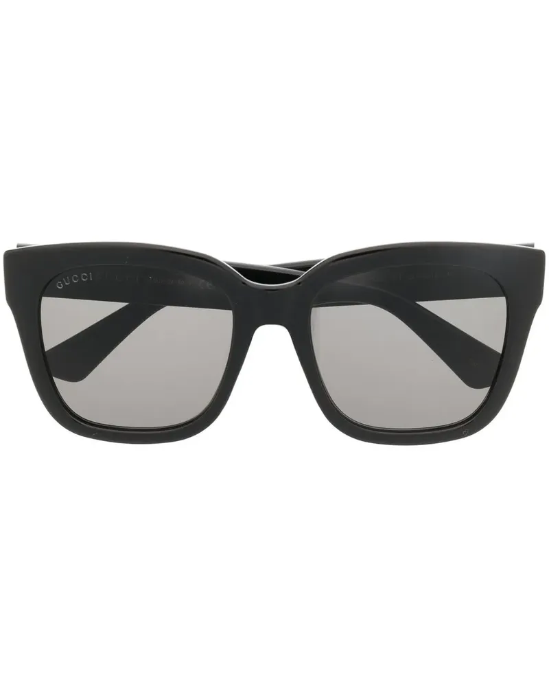 Gucci Sonnenbrille mit Oversized-Gestell - Schwarz Schwarz