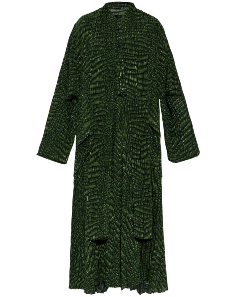 Balenciaga Kleid mit Krokodil-Print - Grün Grün