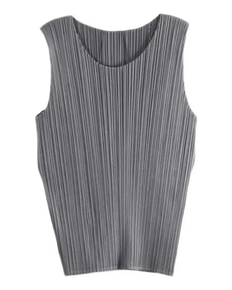 Issey Miyake pleated sleeveless top - Grau Grau
