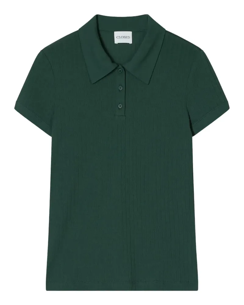 Closed Geripptes Poloshirt - Grün Grün