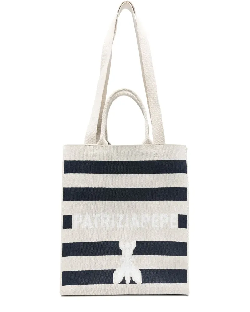Patrizia Pepe Gestreifter Shopper - Nude Nude