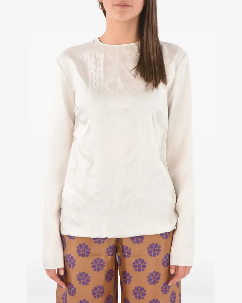 Maison Margiela Langarmshirt mit Prägung - Weiß Weiß