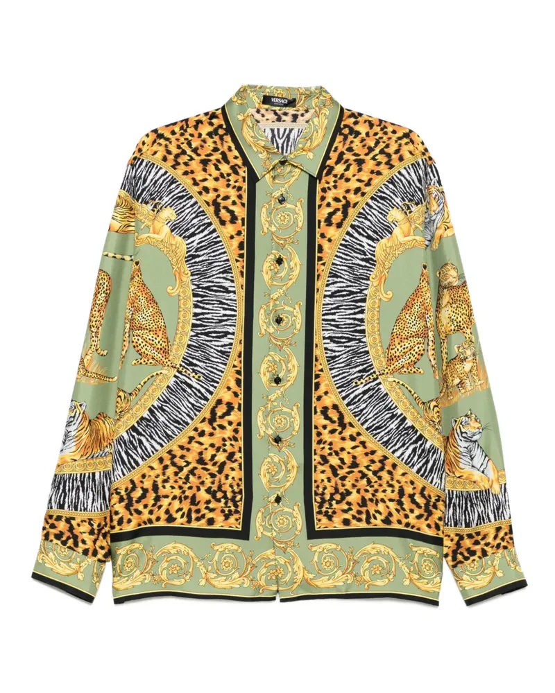 Versace Hemd mit Print-Mix - Grün Grün