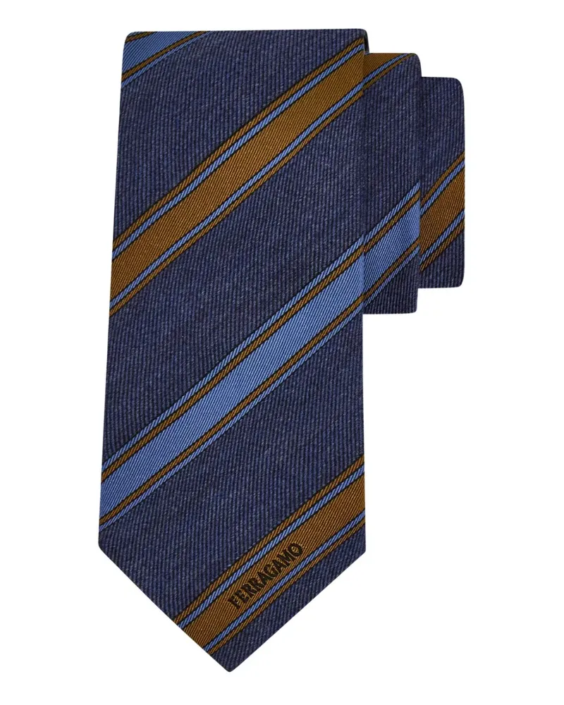Ferragamo Krawatte aus Jacquard - Blau Blau
