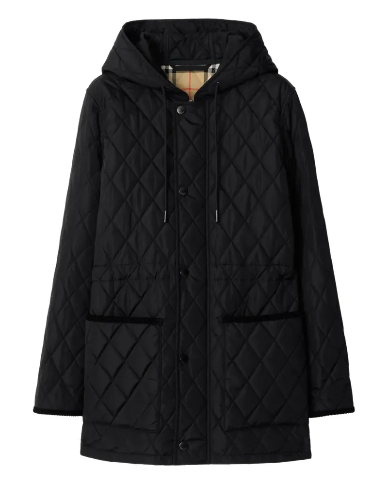 Burberry Gesteppte Kapuzenjacke - Schwarz Schwarz