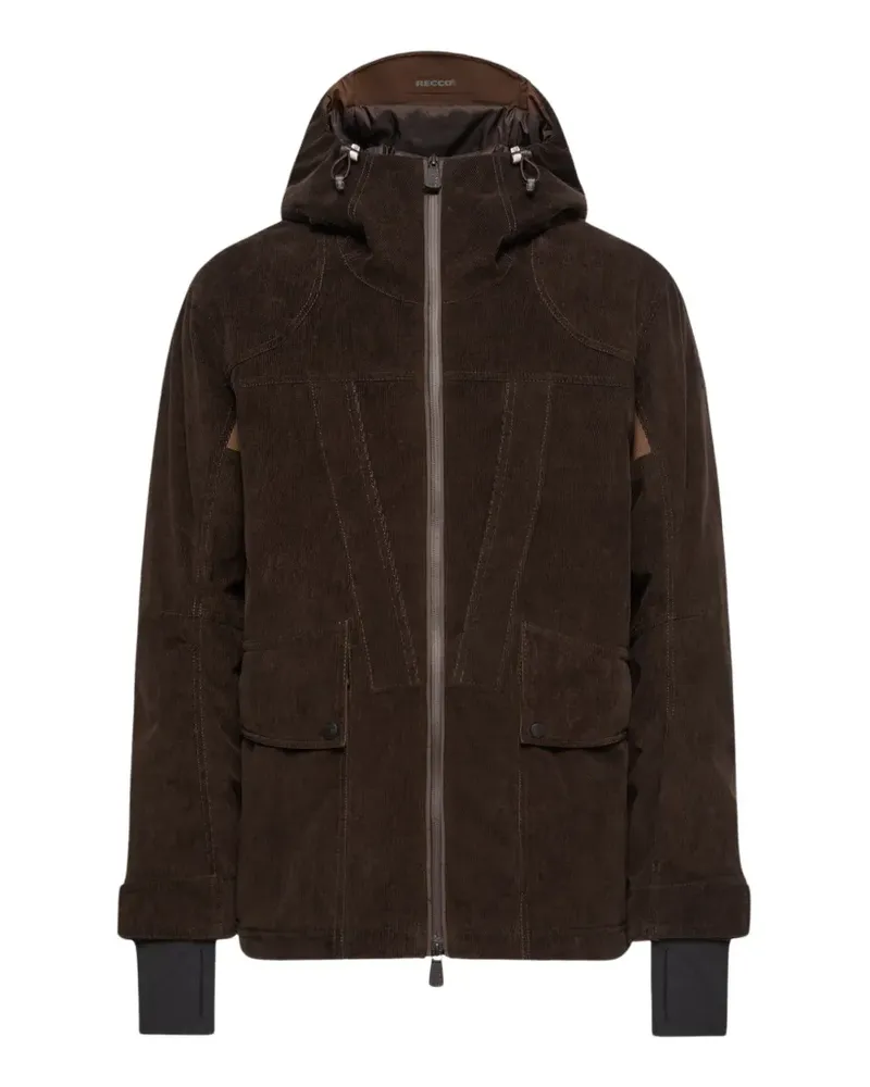Moncler Airolo corduroy hooded ski jacket - Braun Braun