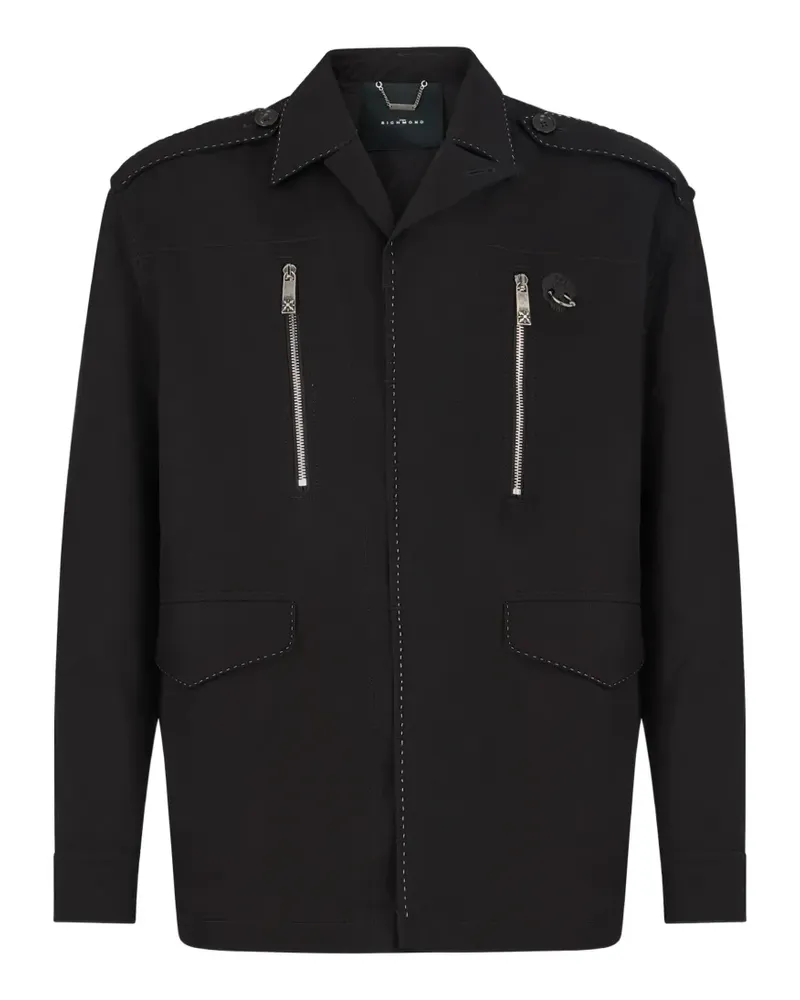John Richmond Besticktes Hemd - Schwarz Schwarz