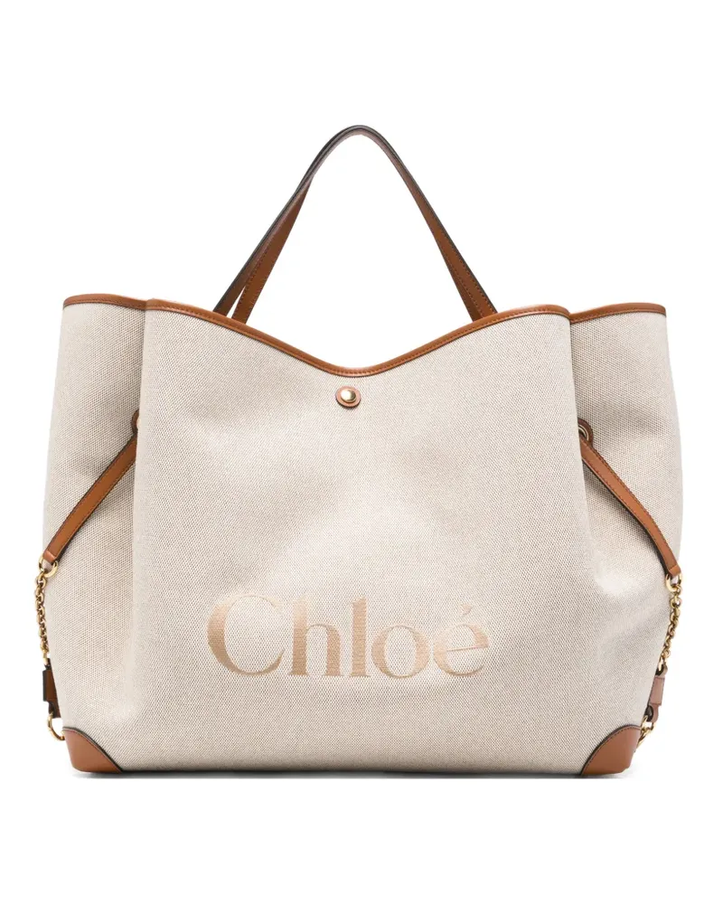 Chloé large Clover tote bag - Nude Nude
