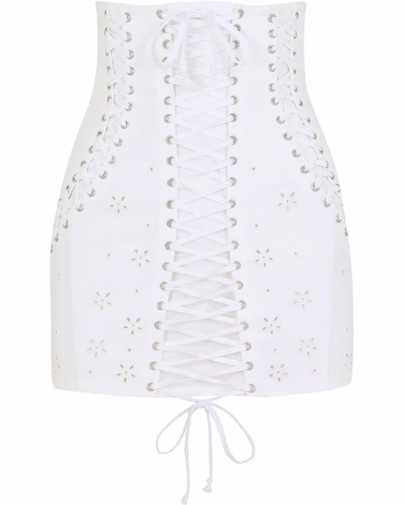 Dolce & Gabbana Minirock mit Schnürung - Weiß Weiß