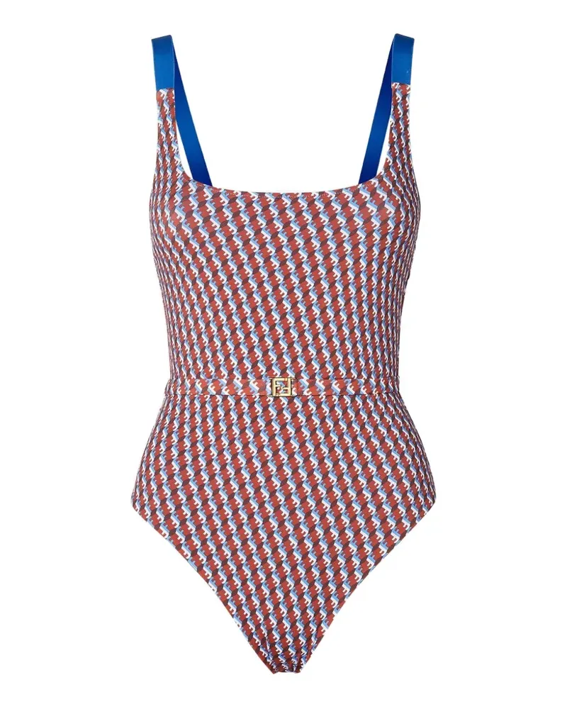 Fendi FF Waves Badeanzug mit Gürtel - Braun Braun