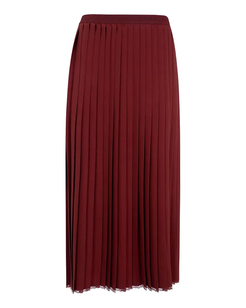 Twin-Set pleated logo-waistband midi skirt - Braun Braun