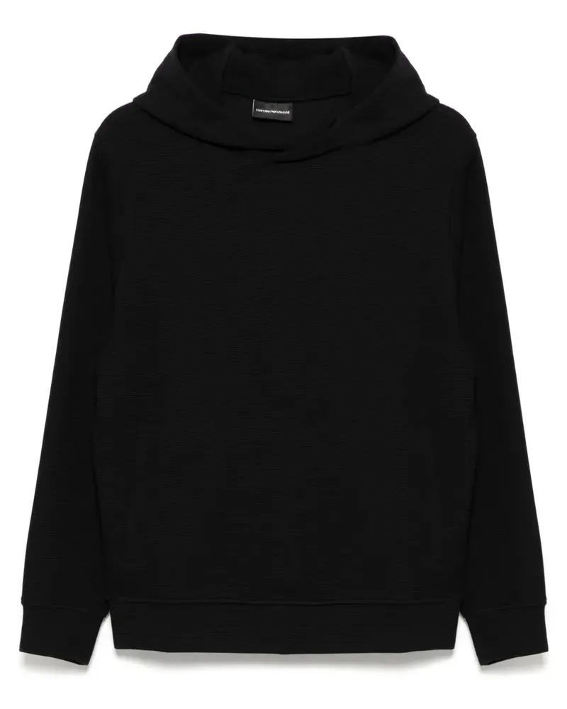 Emporio Armani logo-patch hoodie Blau