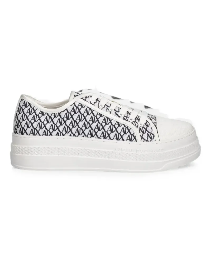 Armani Exchange logo-print platform sneakers - Weiß Weiß