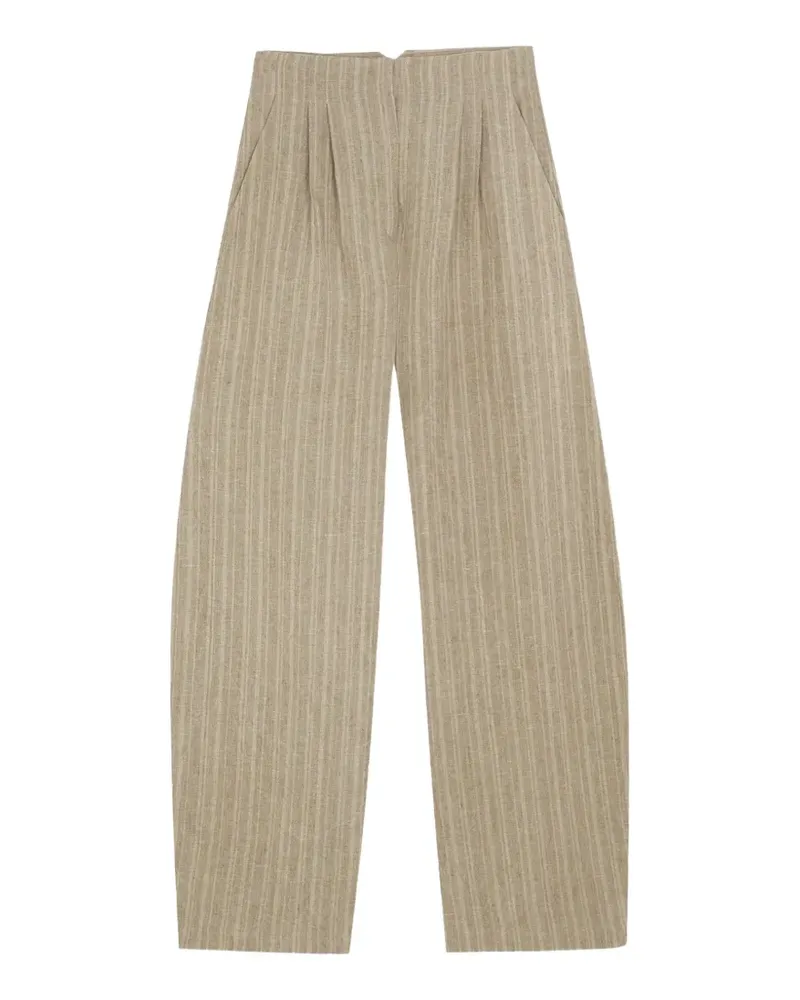 Cortana Camila linen straight-leg trousers - Nude Nude