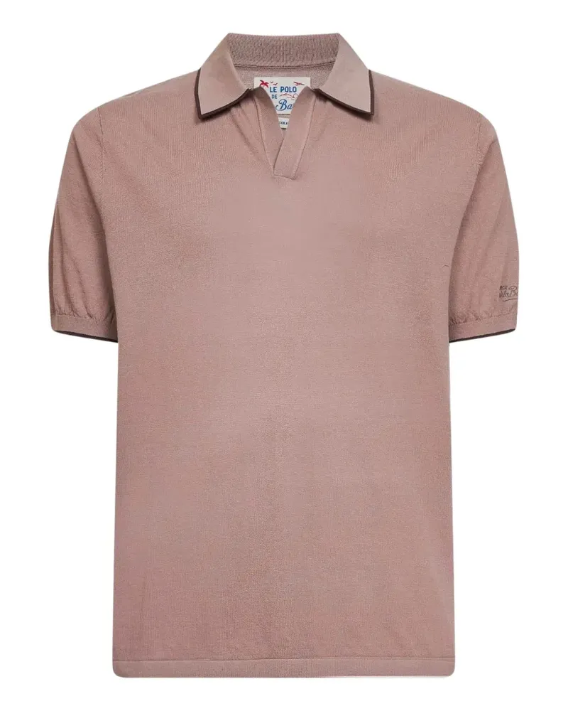 MC2 Saint Barth ribbed trim V-neck polo shirt - Braun Braun