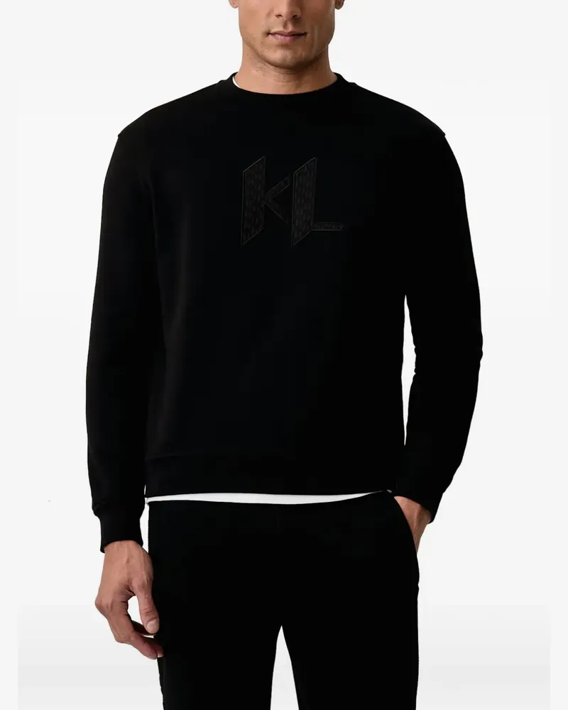 Karl Lagerfeld Pullover mit Monogramm-Patch - Schwarz Schwarz