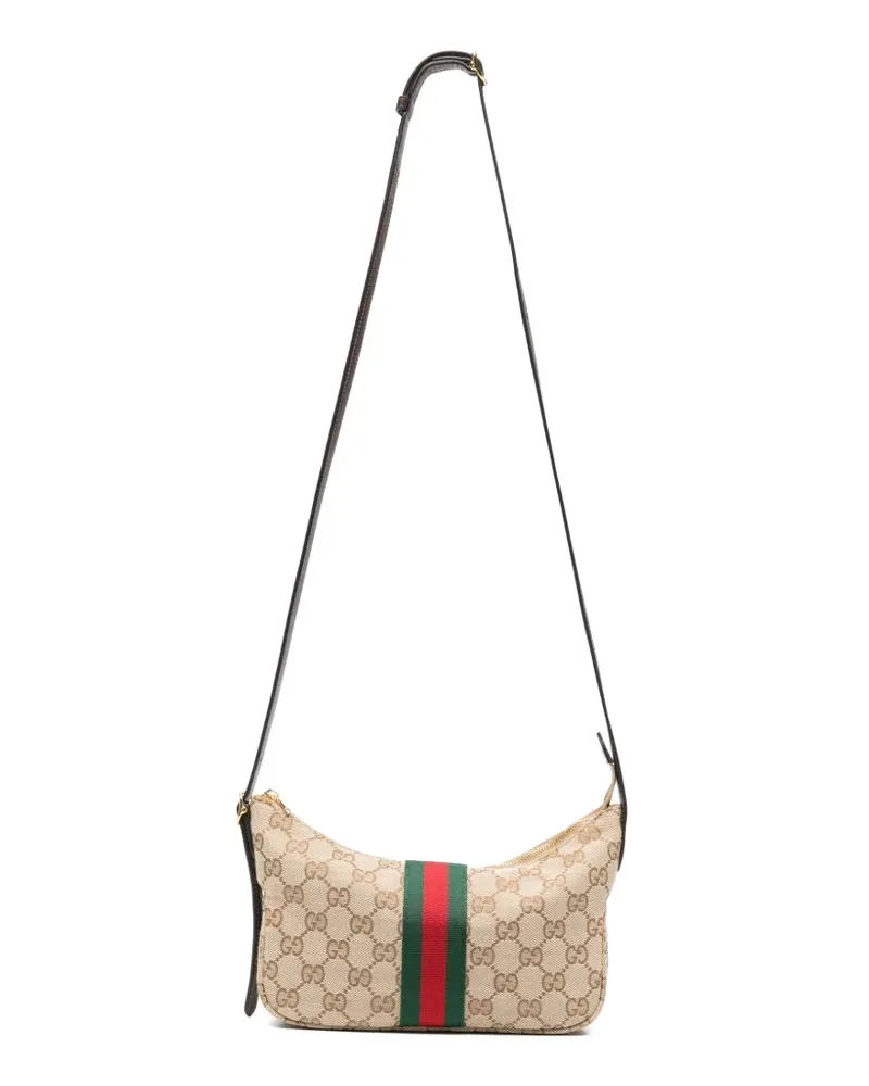 Gucci Kleine Lunetta Schultertasche mit Logo - Nude Nude