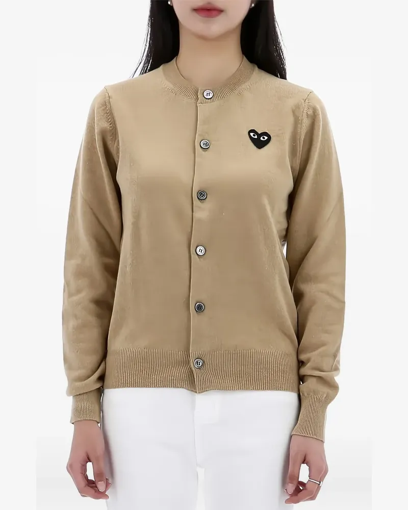 Comme des Garçons Cardigan mit Herzapplikation - Nude Nude