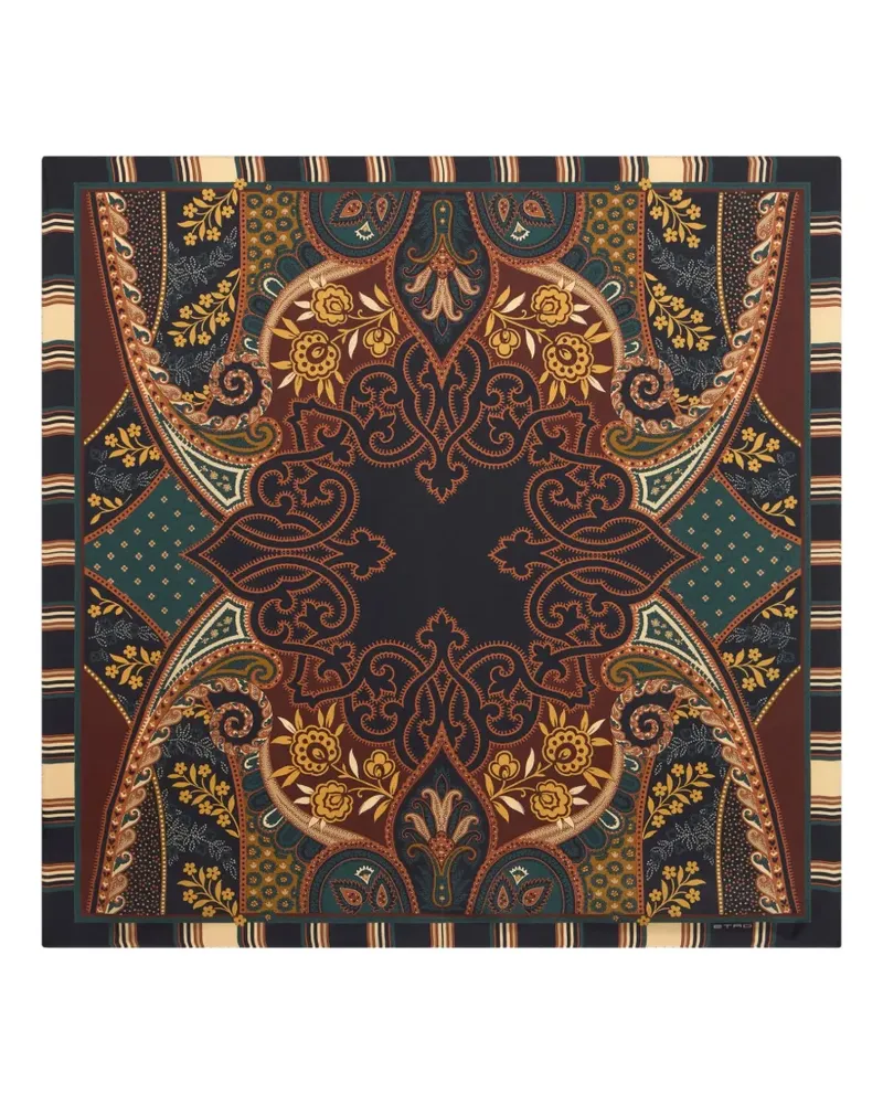 Etro Seidentwill-Schal mit Damast-Motiv - Nude Nude
